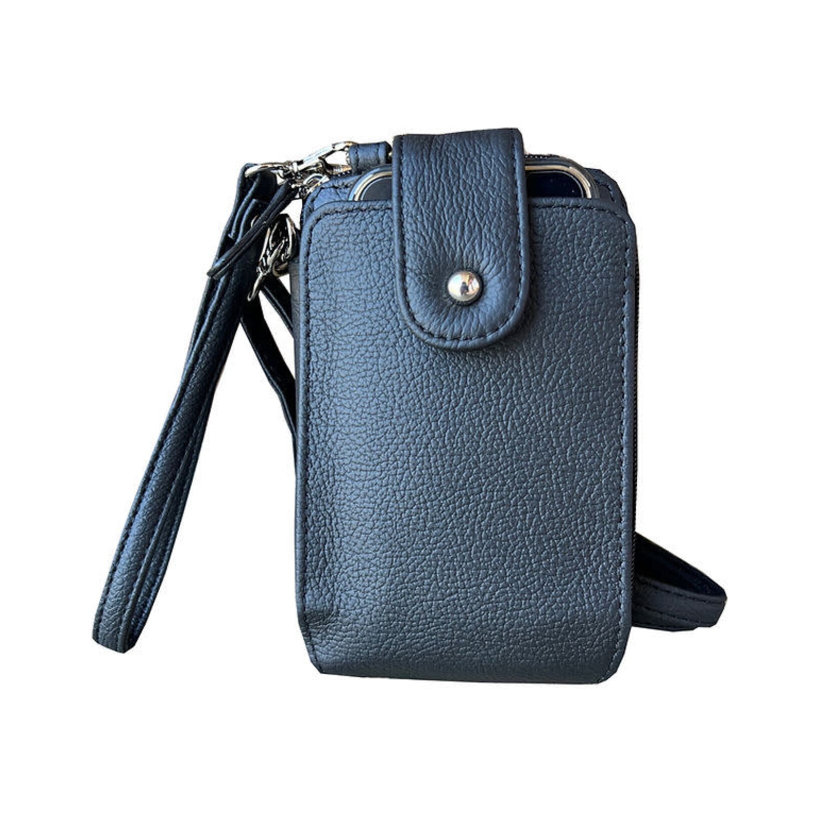 R Leathers 3140 BK - Phone Pouch with Credit Card Slots - Black