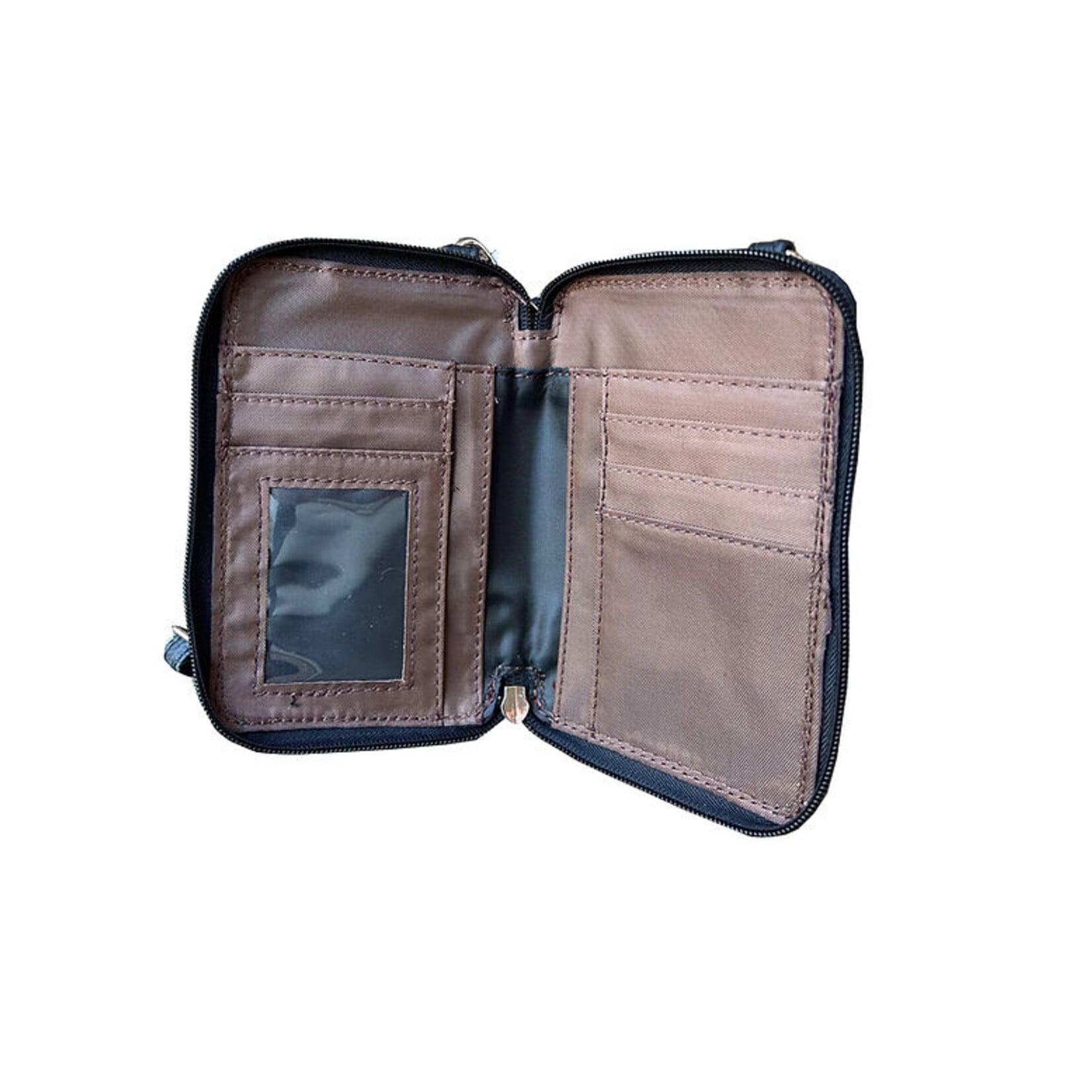 R Leathers 3140 BK - Phone Pouch with Credit Card Slots - Black