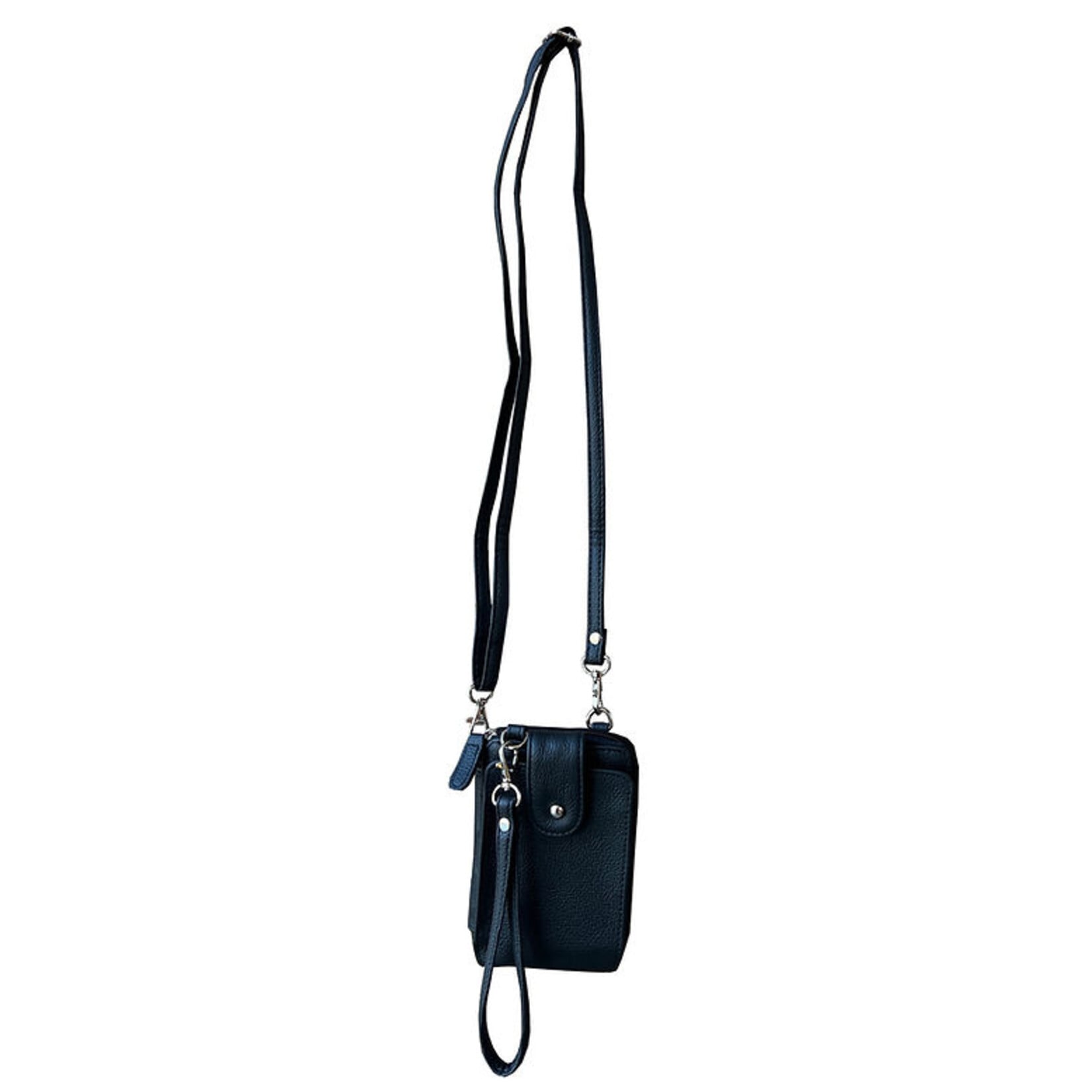 R Leathers 3140 BK - Phone Pouch with Credit Card Slots - Black
