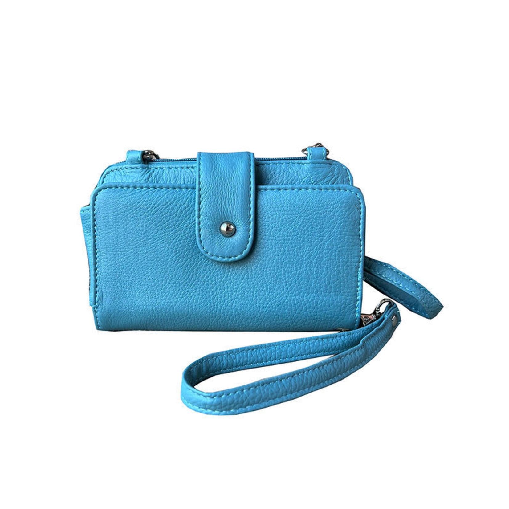 R Leathers 3141 LBLUE - Phone Pouch w/ CC Slots - Light Blue