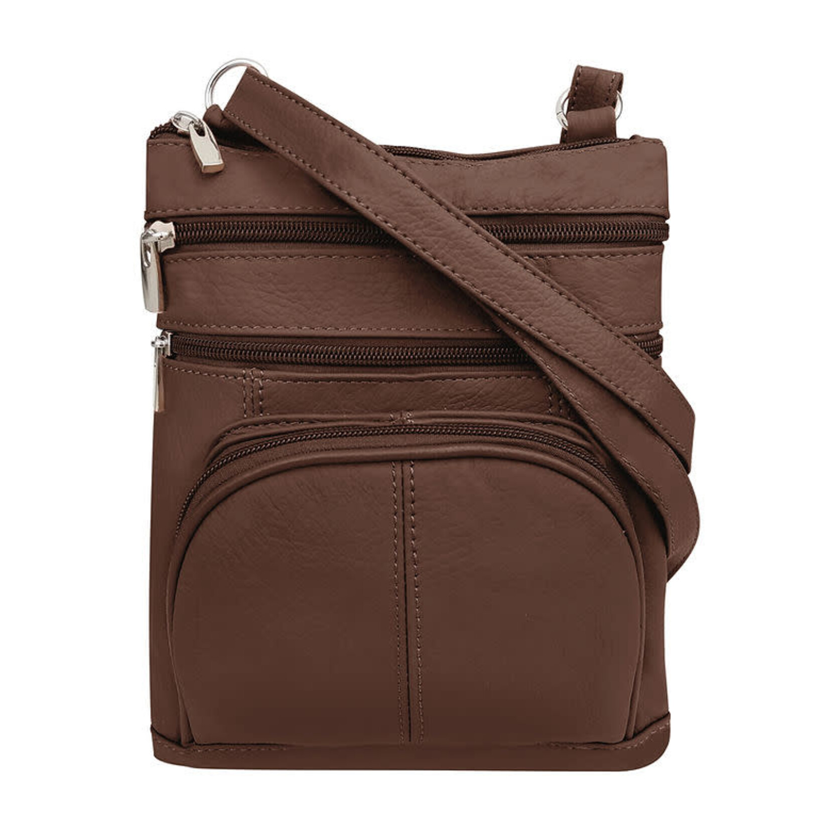 R Leathers RM004 BN - Brown - Cowhide Leather Crossbody