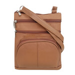 R Leathers RM004 LBN - Light Brown - Cowhide Leather Crossbody