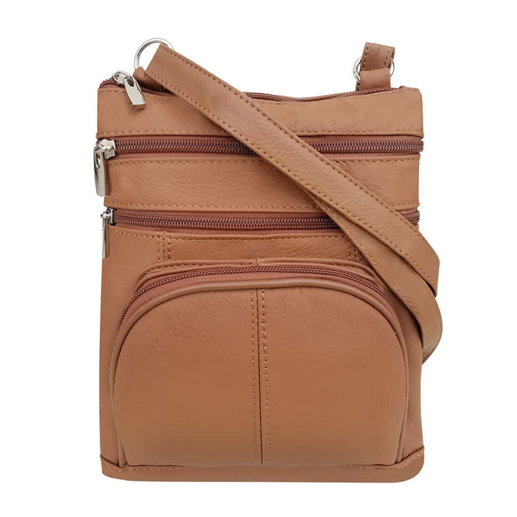 R Leathers RM004 LBN - Light Brown - Cowhide Leather Crossbody