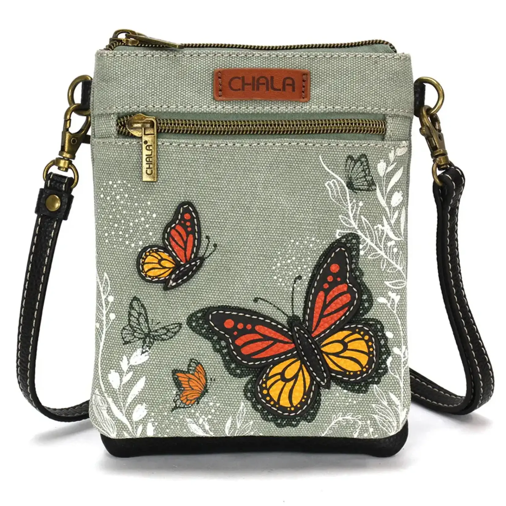 Chala Double Pocket Crossbody - Monarch Butterfly