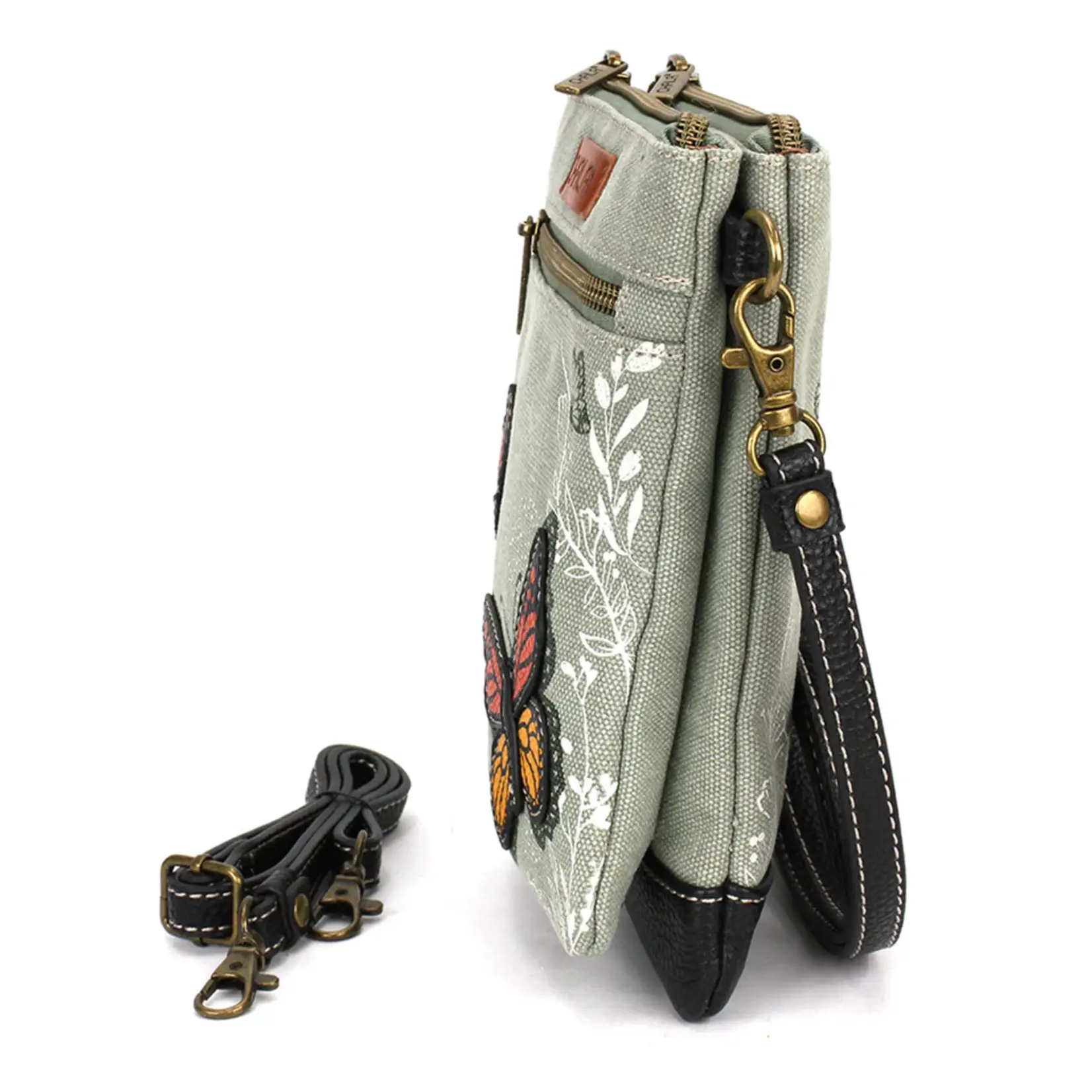 Chala Double Pocket Crossbody - Monarch Butterfly