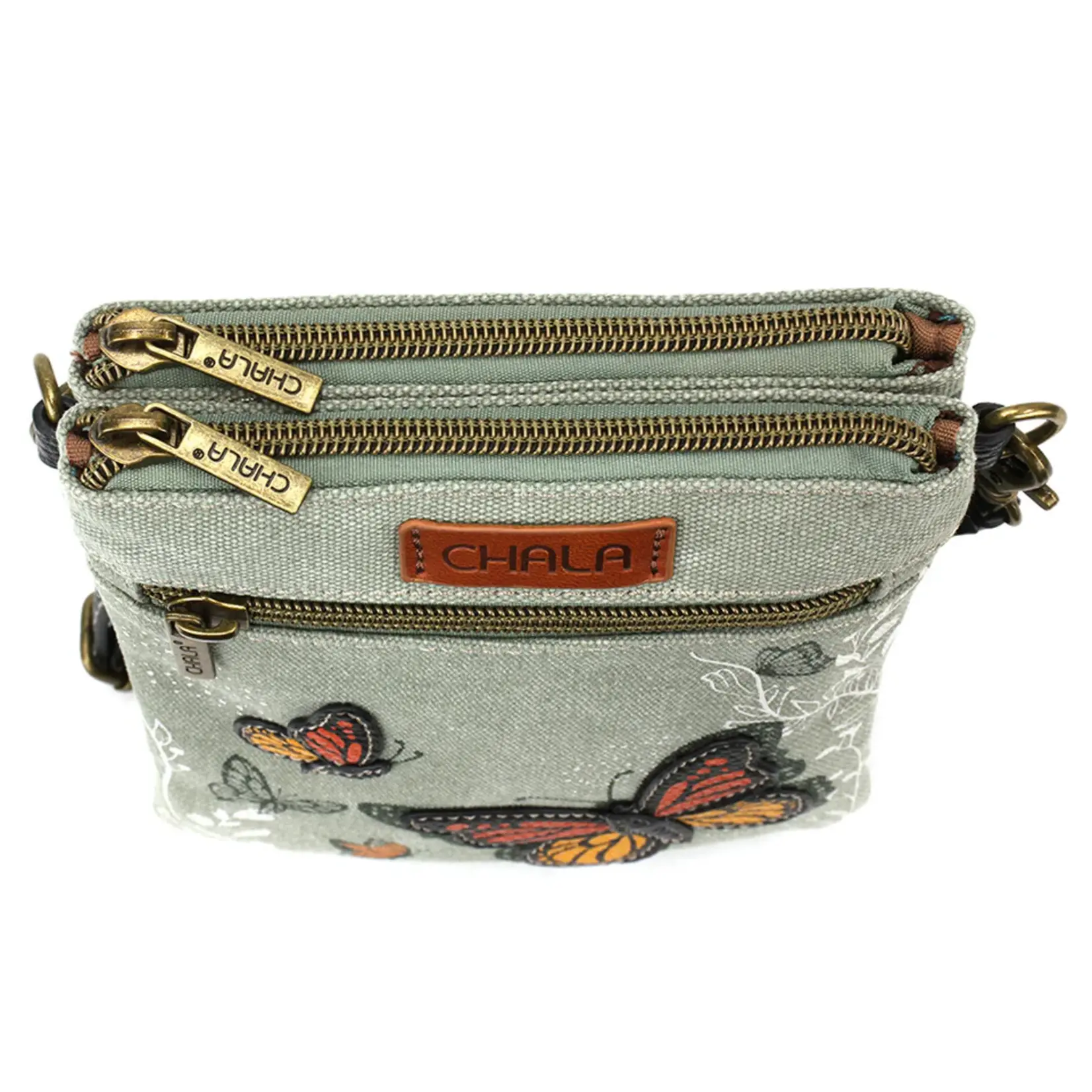 Chala Double Pocket Crossbody - Monarch Butterfly