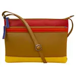 Leather Handbags and Accessories 6028 Rainbow Multi - Double Zip Crossbody
