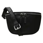 Leather Handbags and Accessories 6240 Leather Belt Bag with Metallic Zip Closure