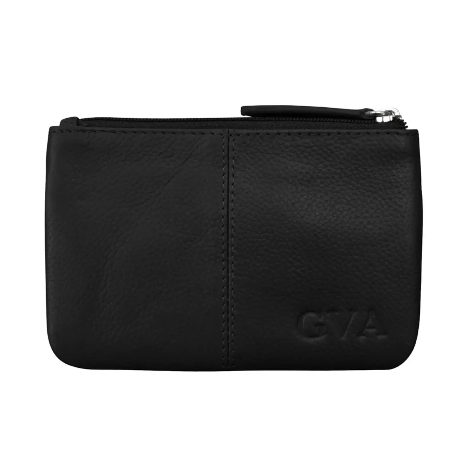 Leather Handbags and Accessories 6413 Black - Coin Holder with Key Ring