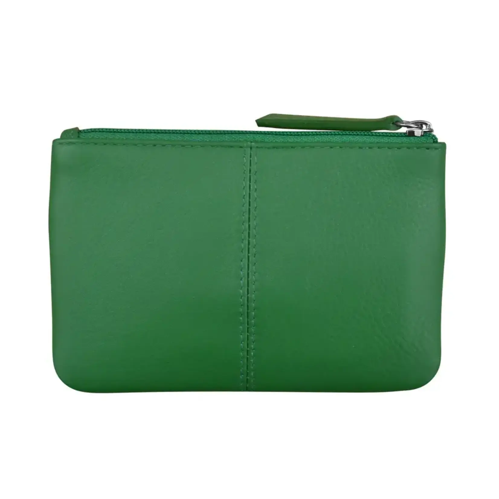Leather Handbags and Accessories 6413 Emerald - Coin Holder with Key Ring