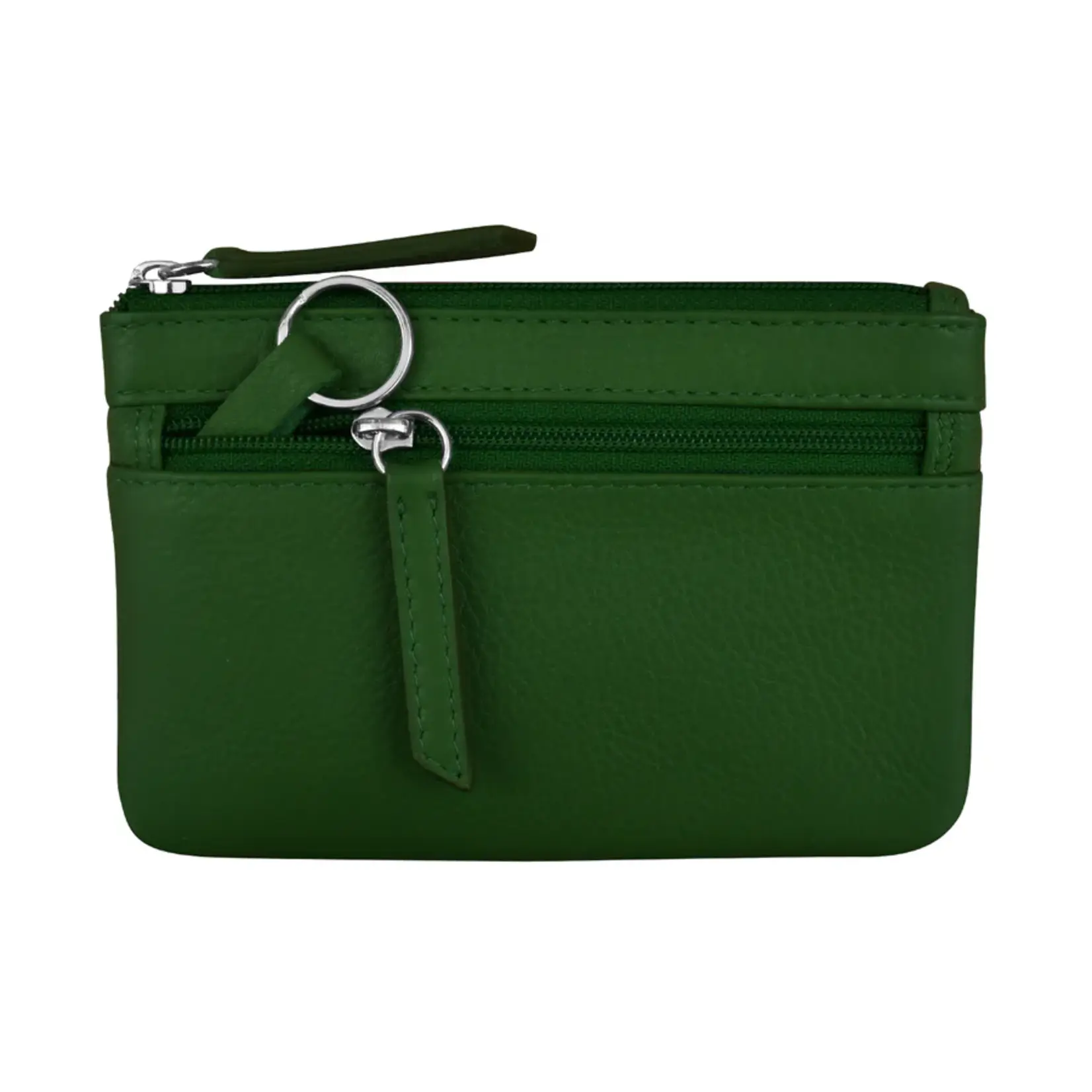 Leather Handbags and Accessories 6413 Hunter Green - Coin Holder with Key Ring