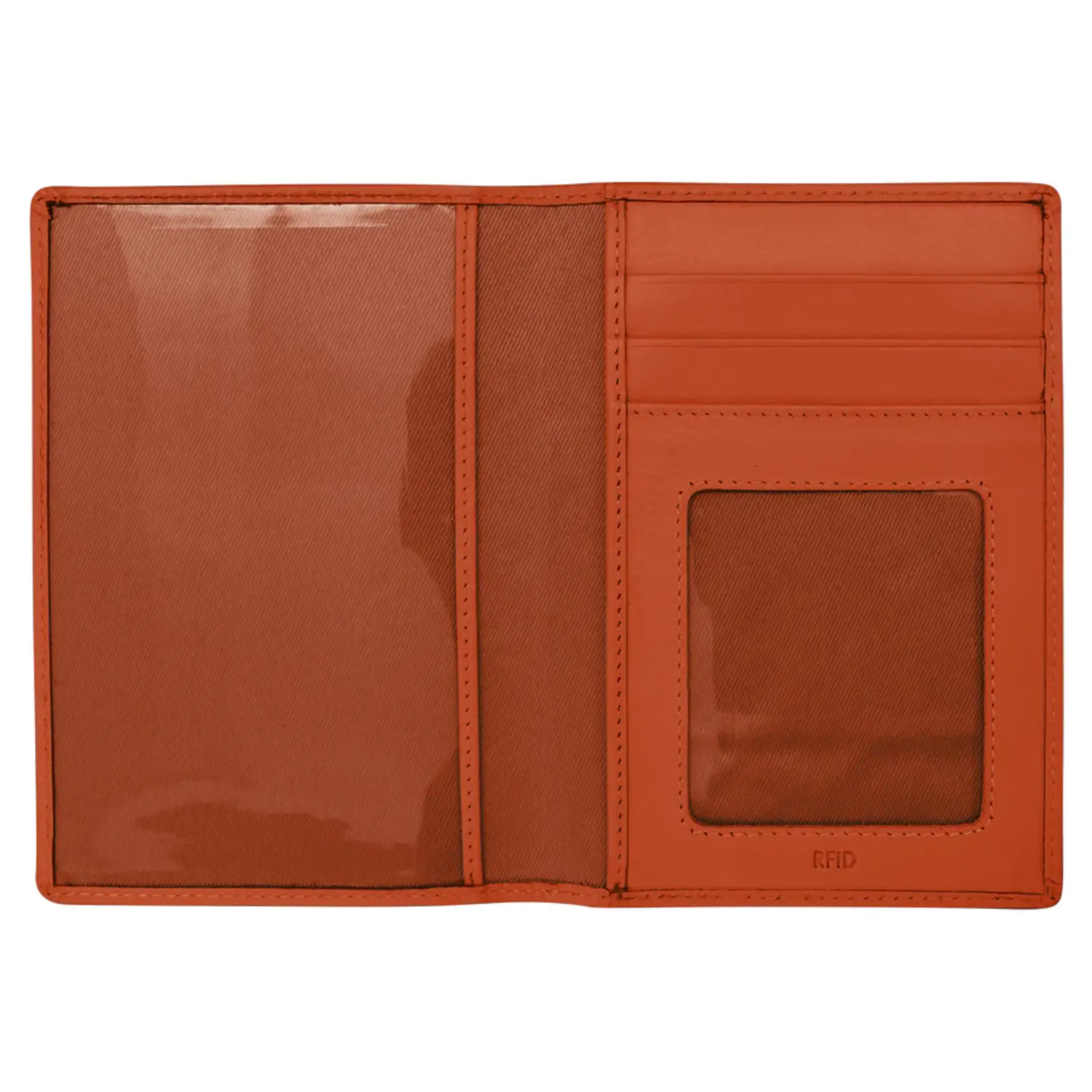 Leather Handbags and Accessories 6753 Orange - Passport Wallet