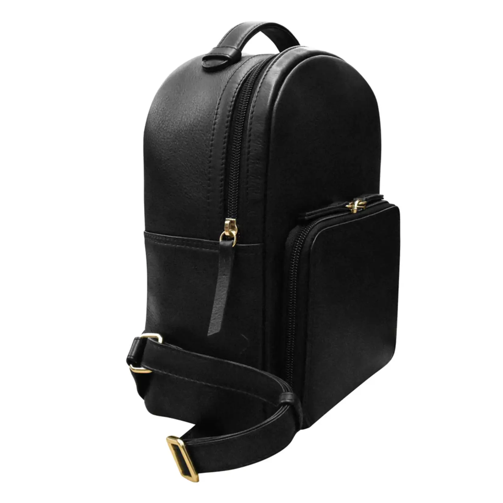 Leather Handbags and Accessories 6795 Black - Pocket Mini Backpack