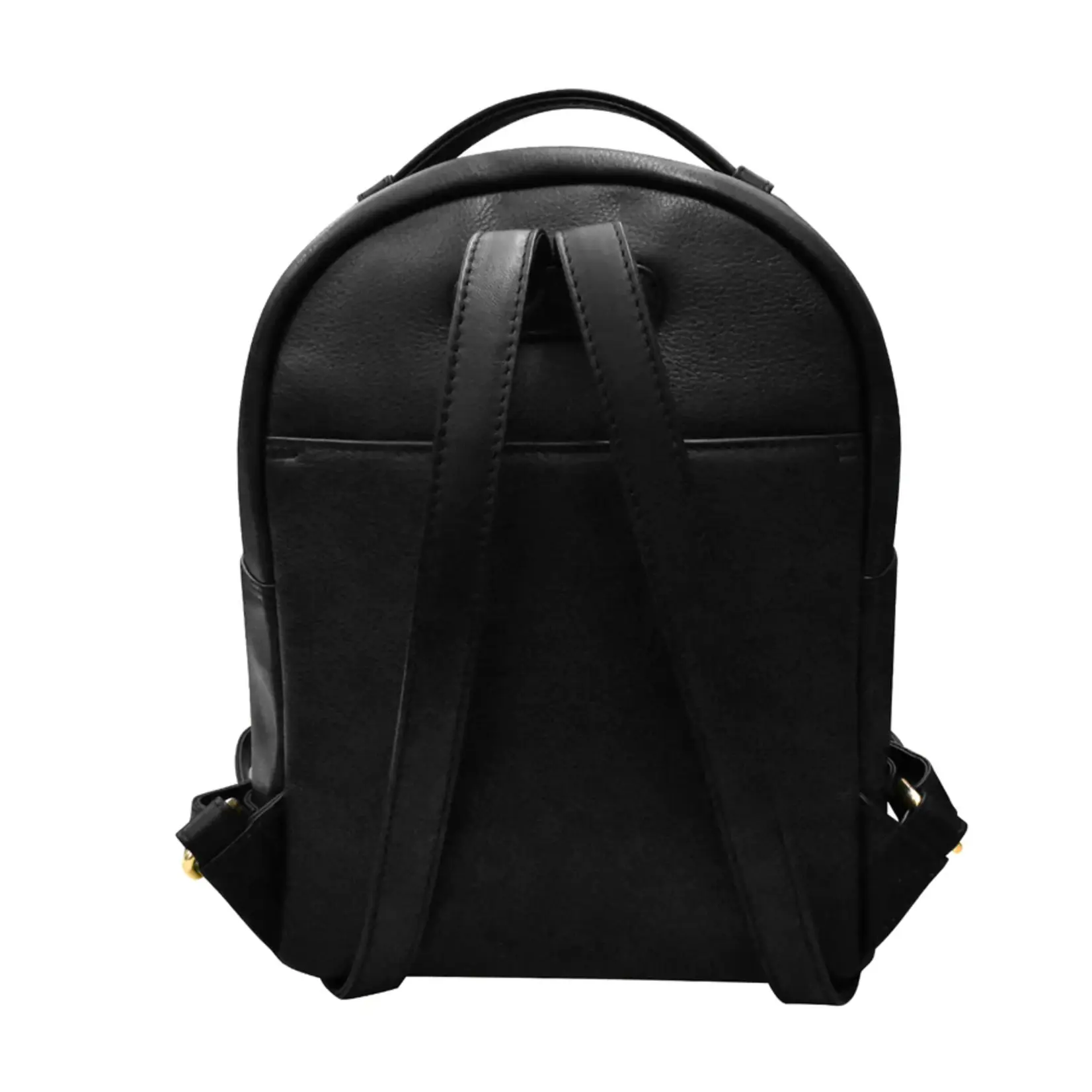 Leather Handbags and Accessories 6795 Black - Pocket Mini Backpack