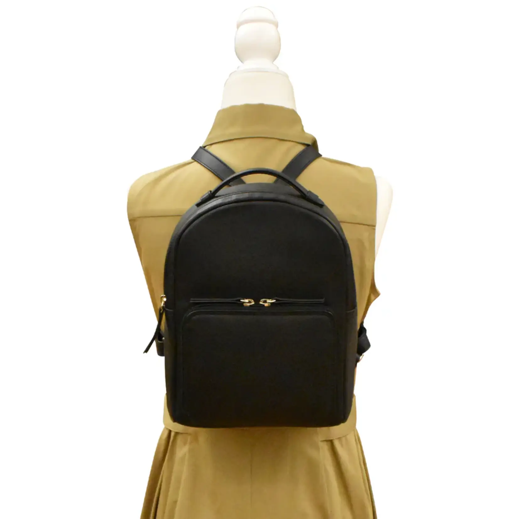 Leather Handbags and Accessories 6795 Black - Pocket Mini Backpack