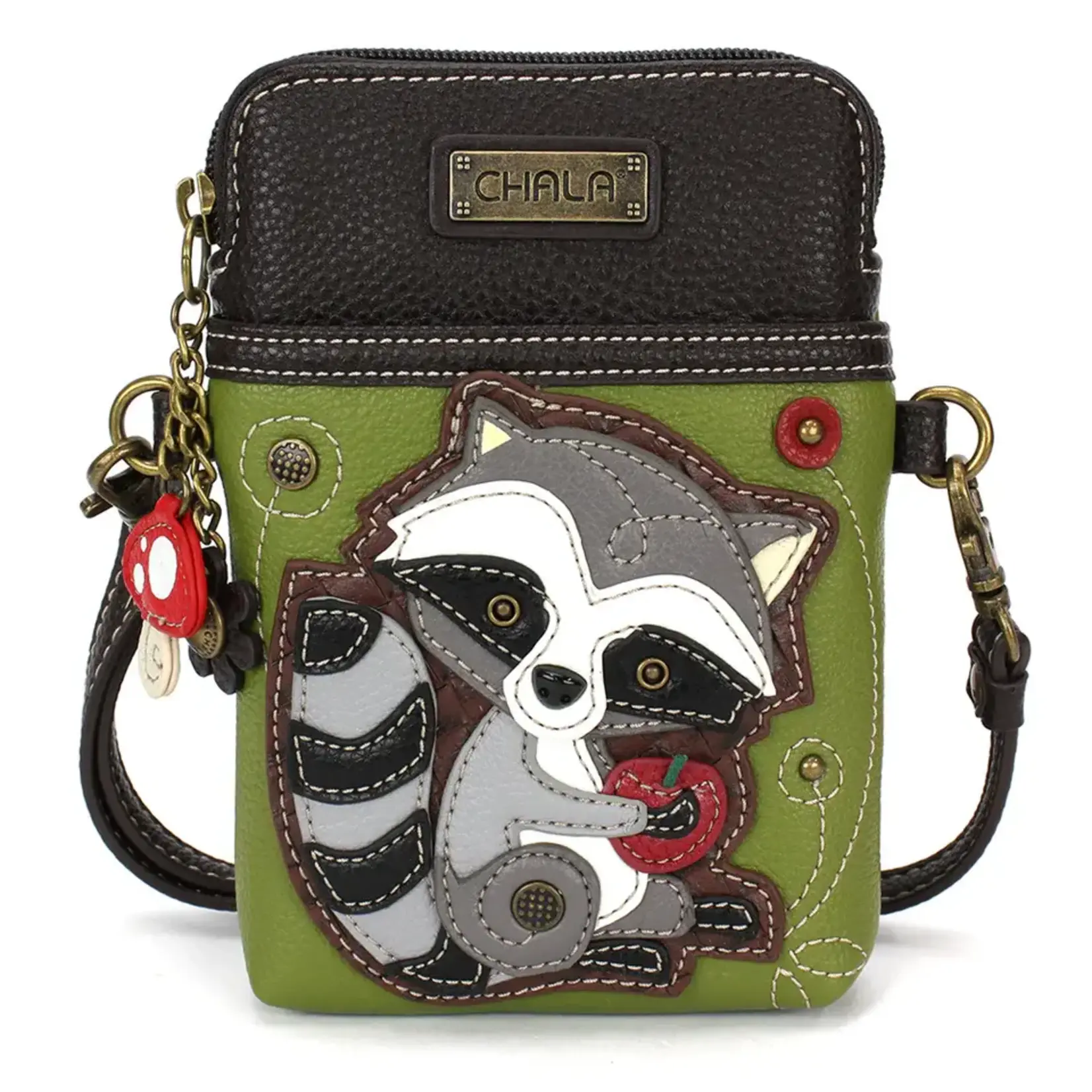 Chala Cell Phone Crossbody - Raccoon With A Cherry