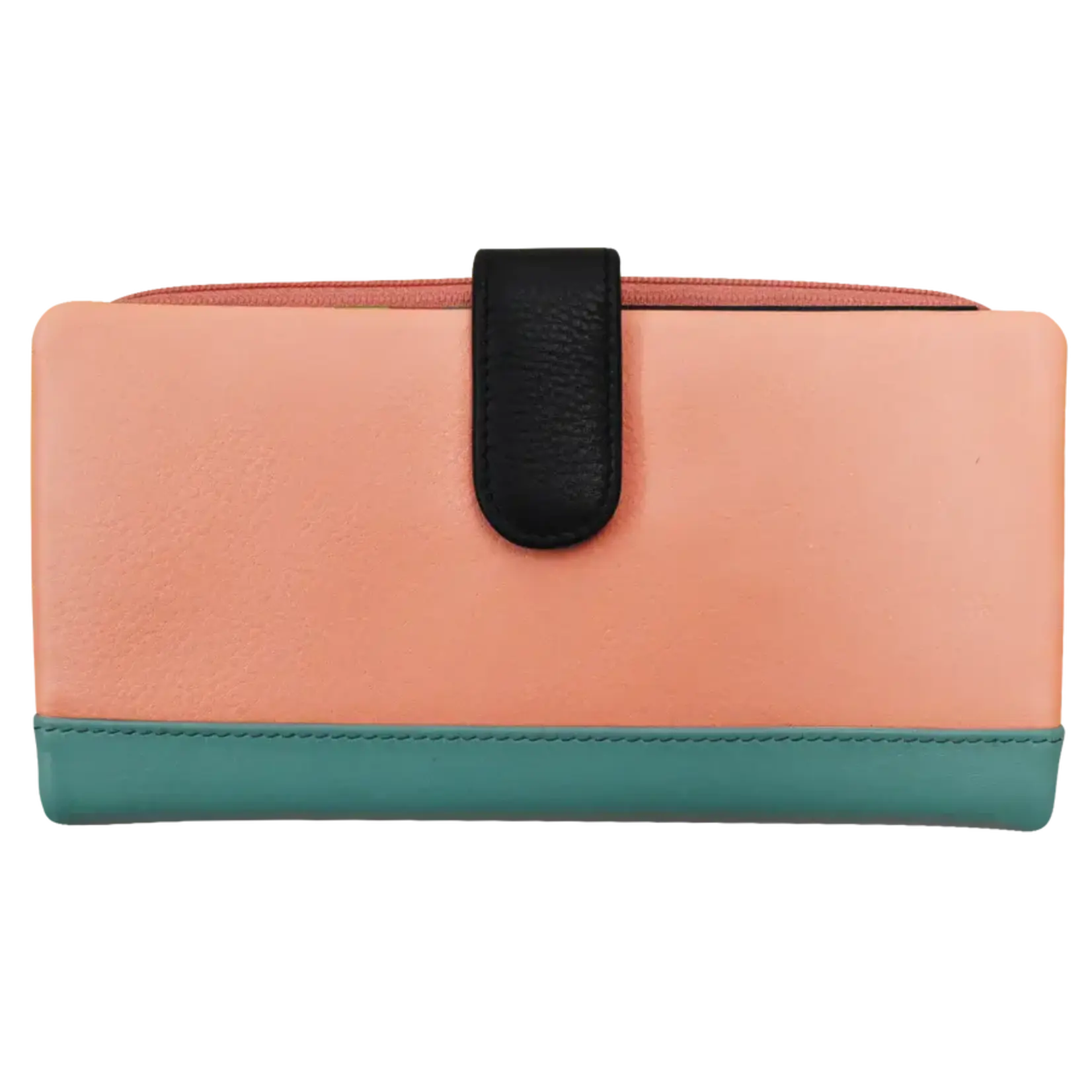 Leather Handbags and Accessories 7420 Peach Multi - Leather RFID Smartphone Wallet