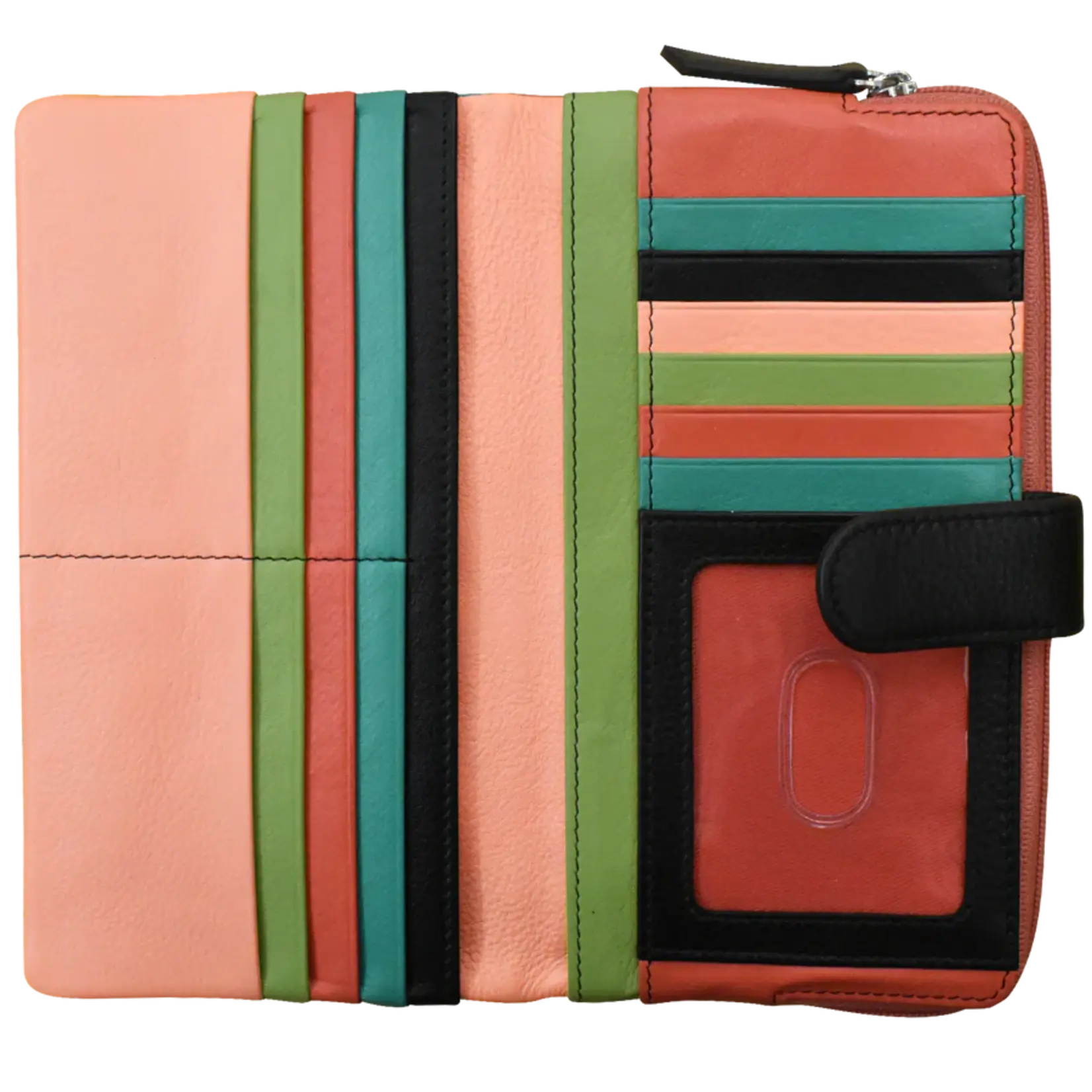Leather Handbags and Accessories 7420 Peach Multi - Leather RFID Smartphone Wallet