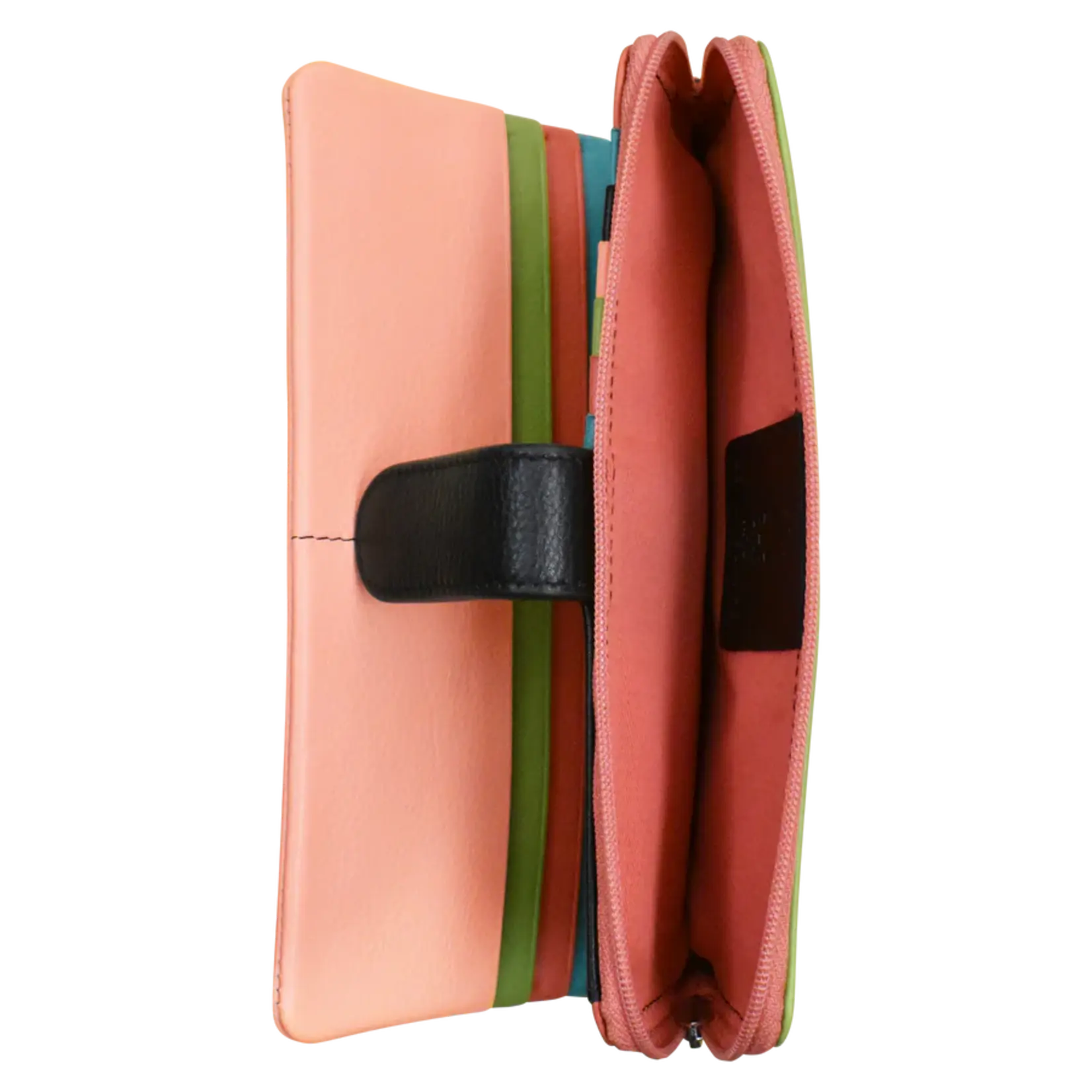 Leather Handbags and Accessories 7420 Peach Multi - Leather RFID Smartphone Wallet