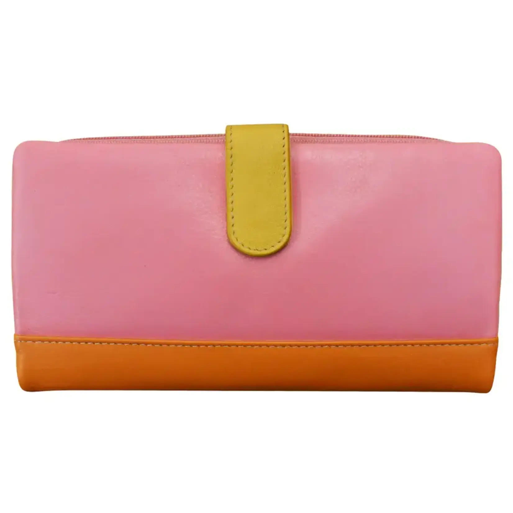 Leather Handbags and Accessories 7420 Pink Rainbow - Leather RFID Smartphone Wallet