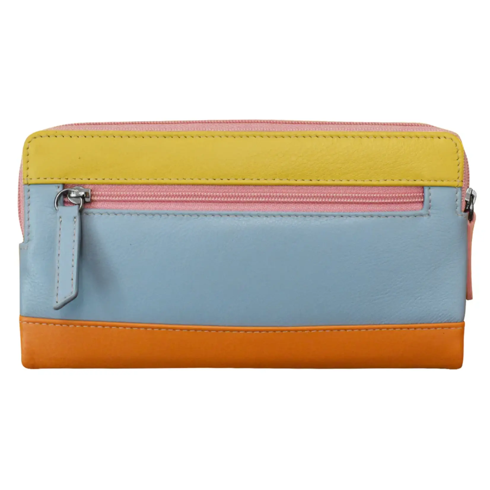 Leather Handbags and Accessories 7420 Pink Rainbow - Leather RFID Smartphone Wallet