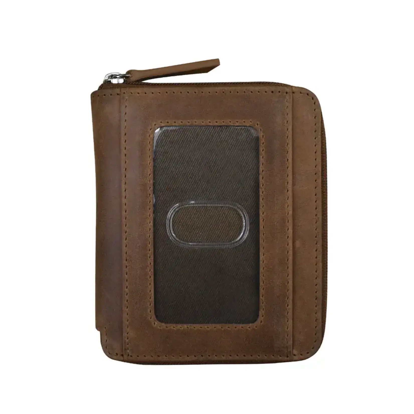 Leather Handbags and Accessories 7859 Rustic Brown - RFID Zip Around Wallet
