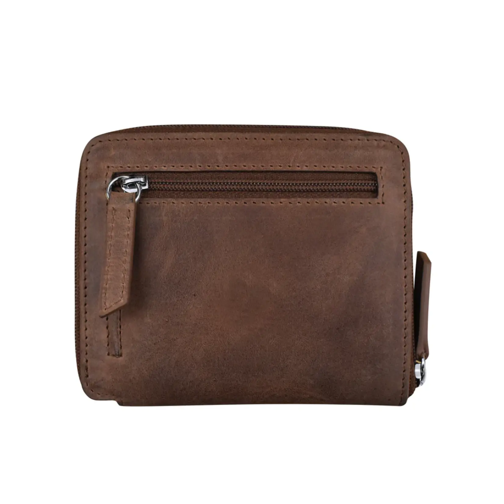 Leather Handbags and Accessories 7859 Rustic Brown - RFID Zip Around Wallet