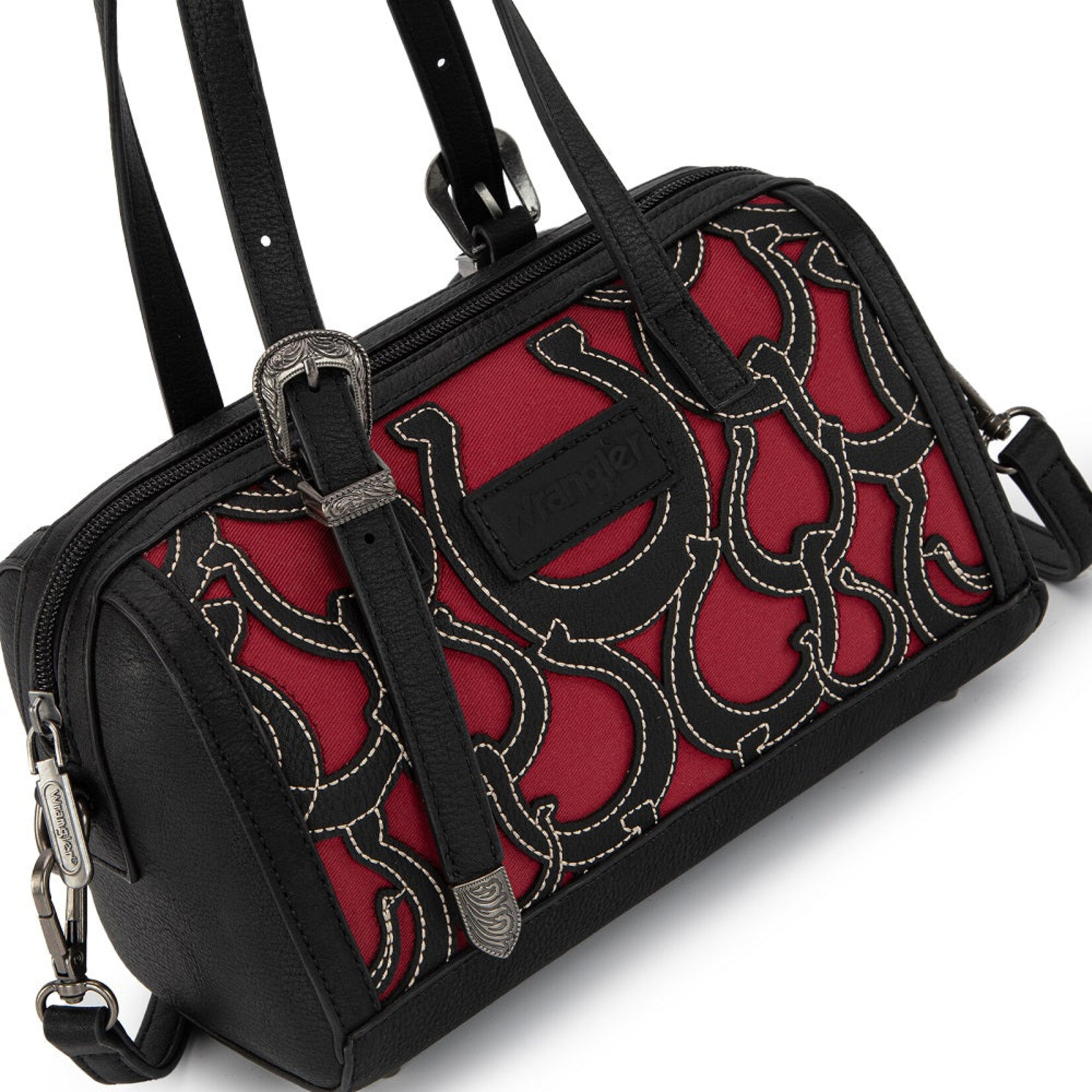 Wrangler WG292-9012BK - Black - Wrangler Horseshoe Cutout Mini Boston Crossbody Bag