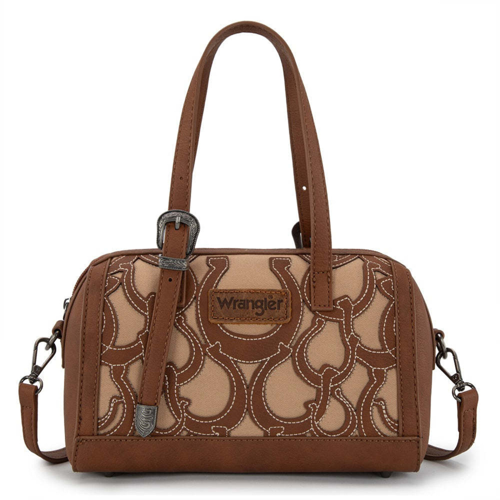 Wrangler WG292-9012BR - Brown - Wrangler Horseshoe Cutout Mini Boston Crossbody Bag