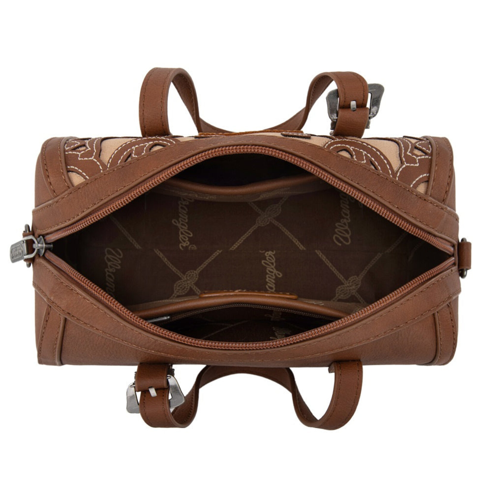 Wrangler WG292-9012BR - Brown - Wrangler Horseshoe Cutout Mini Boston Crossbody Bag
