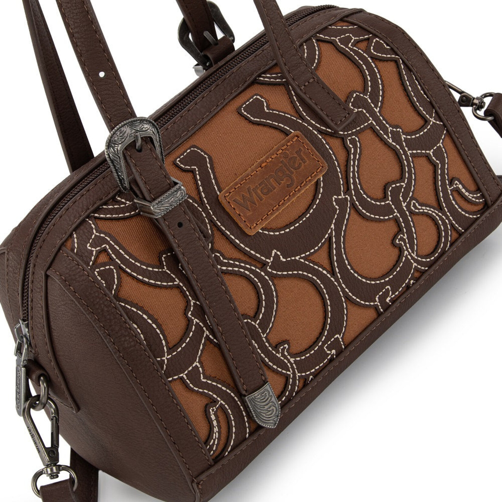 Wrangler WG292-9012CF - Coffee - Wrangler Horseshoe Cutout Mini Boston Crossbody Bag