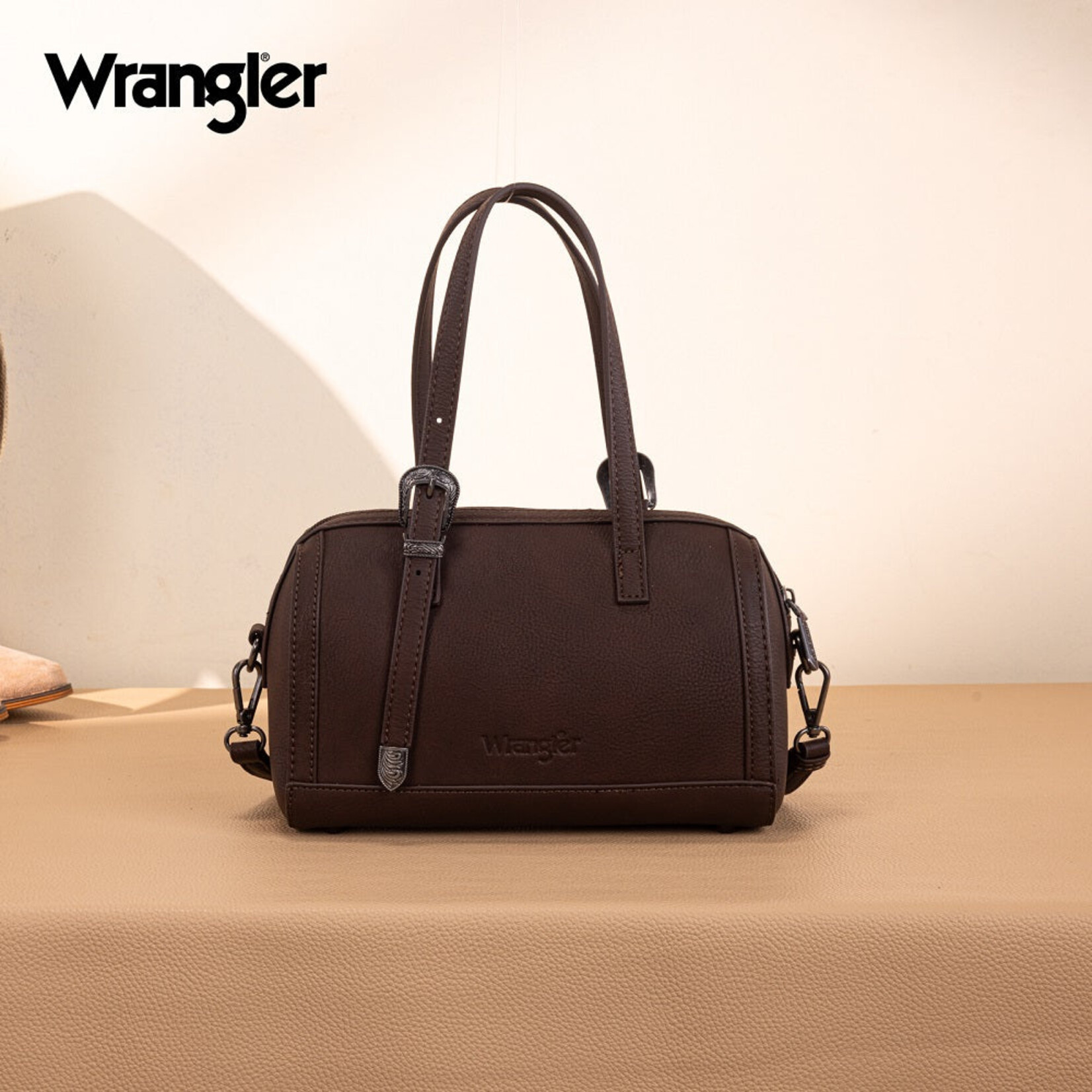 Wrangler WG292-9012CF - Coffee - Wrangler Horseshoe Cutout Mini Boston Crossbody Bag