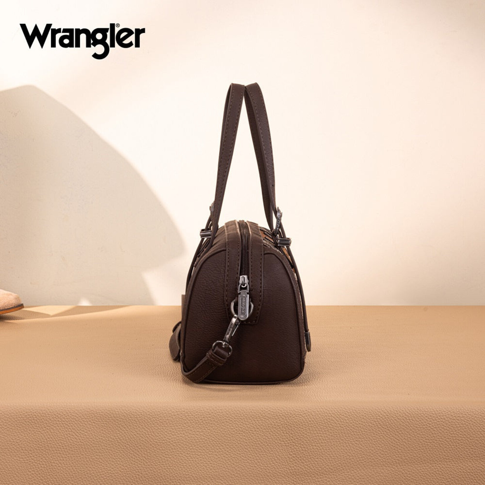Wrangler WG292-9012CF - Coffee - Wrangler Horseshoe Cutout Mini Boston Crossbody Bag