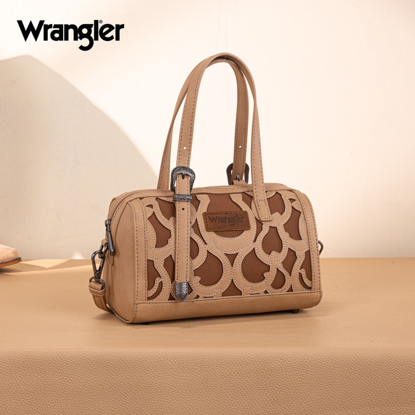 Wrangler WG292-9012KH - Khaki - Wrangler Horseshoe Cutout Mini Boston Crossbody Bag