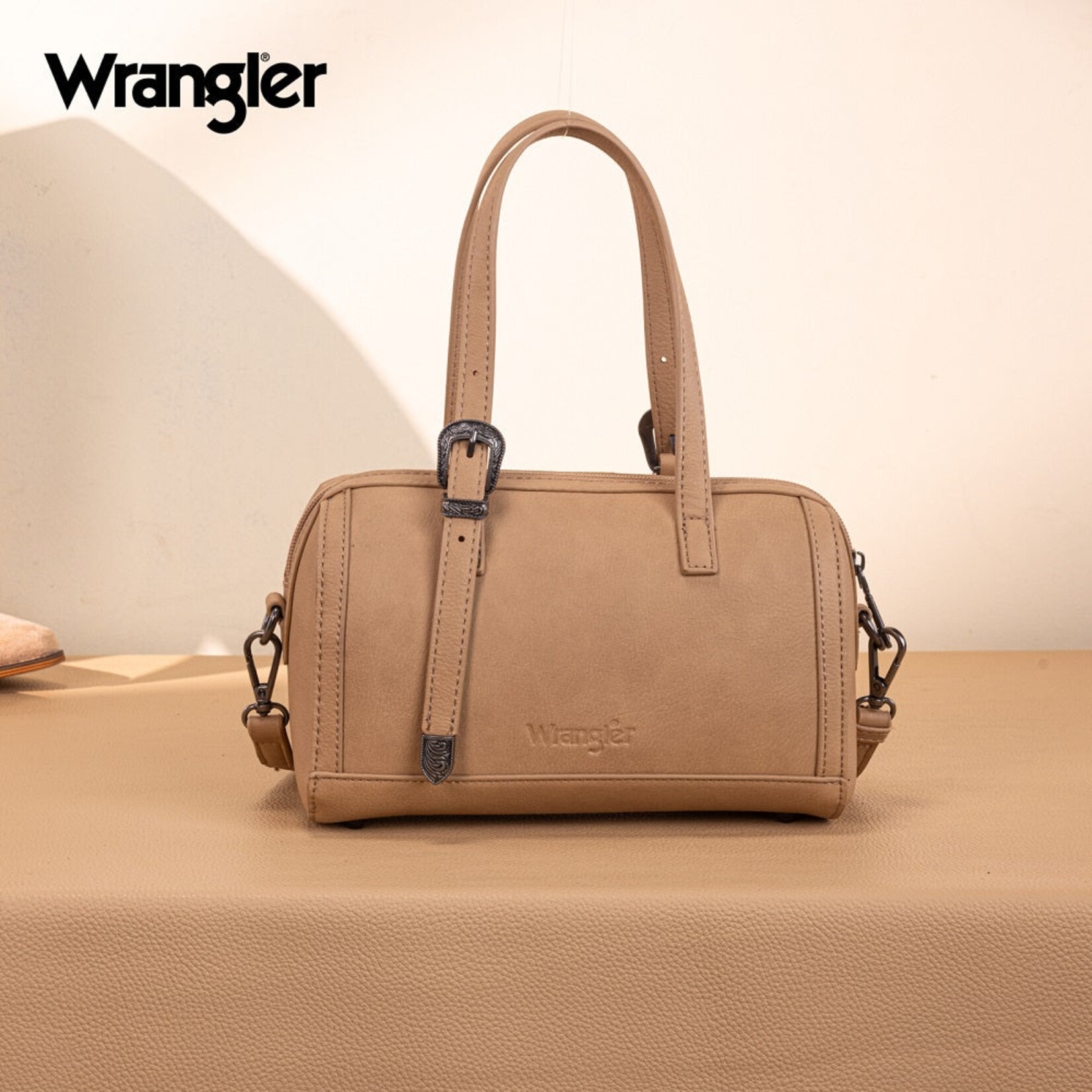 Wrangler WG292-9012KH - Khaki - Wrangler Horseshoe Cutout Mini Boston Crossbody Bag