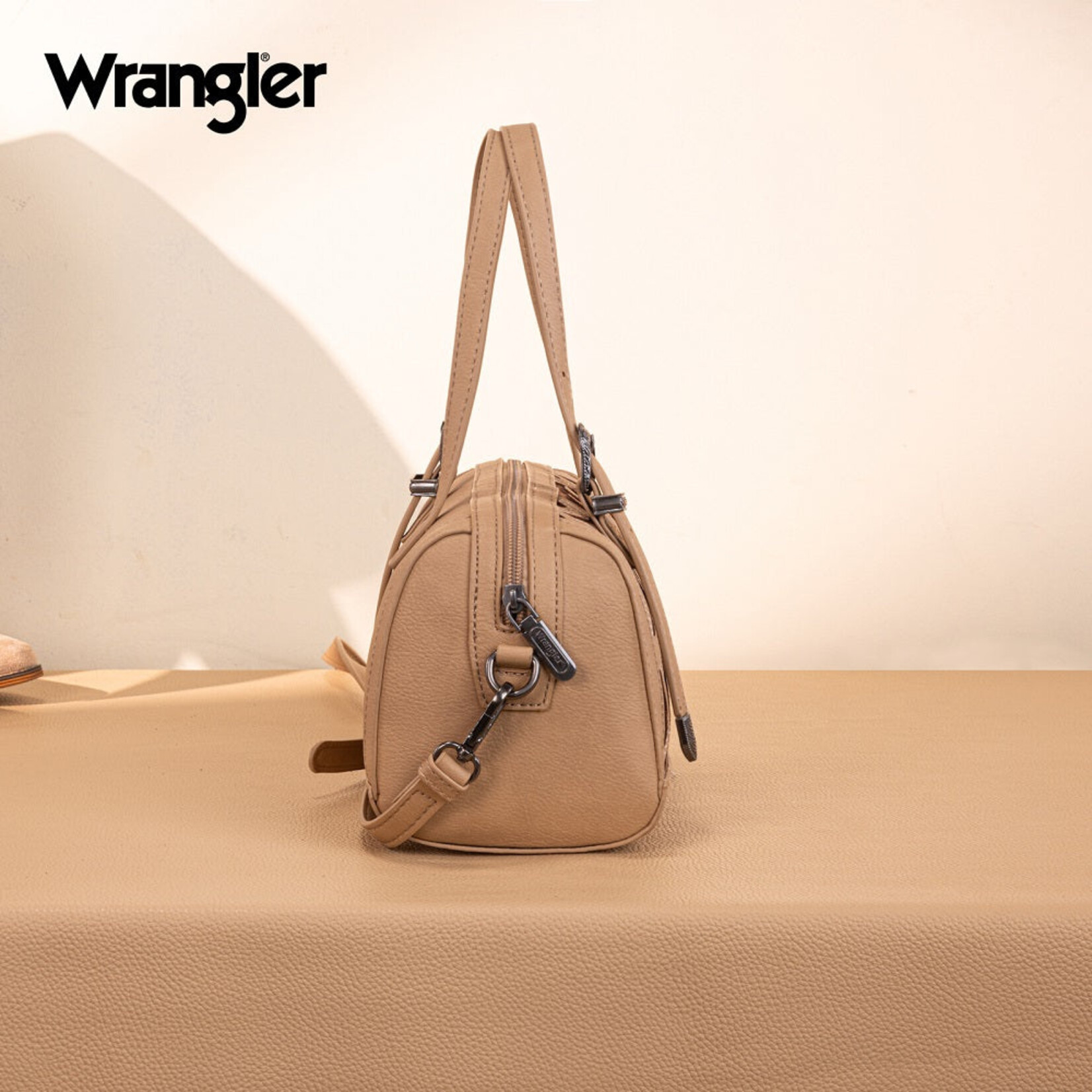 Wrangler WG292-9012KH - Khaki - Wrangler Horseshoe Cutout Mini Boston Crossbody Bag