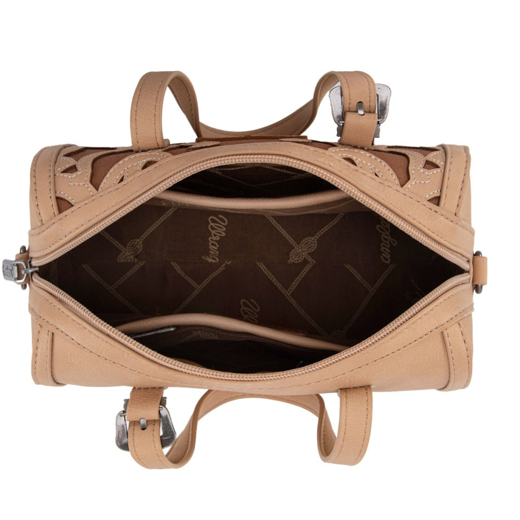 Wrangler WG292-9012KH - Khaki - Wrangler Horseshoe Cutout Mini Boston Crossbody Bag