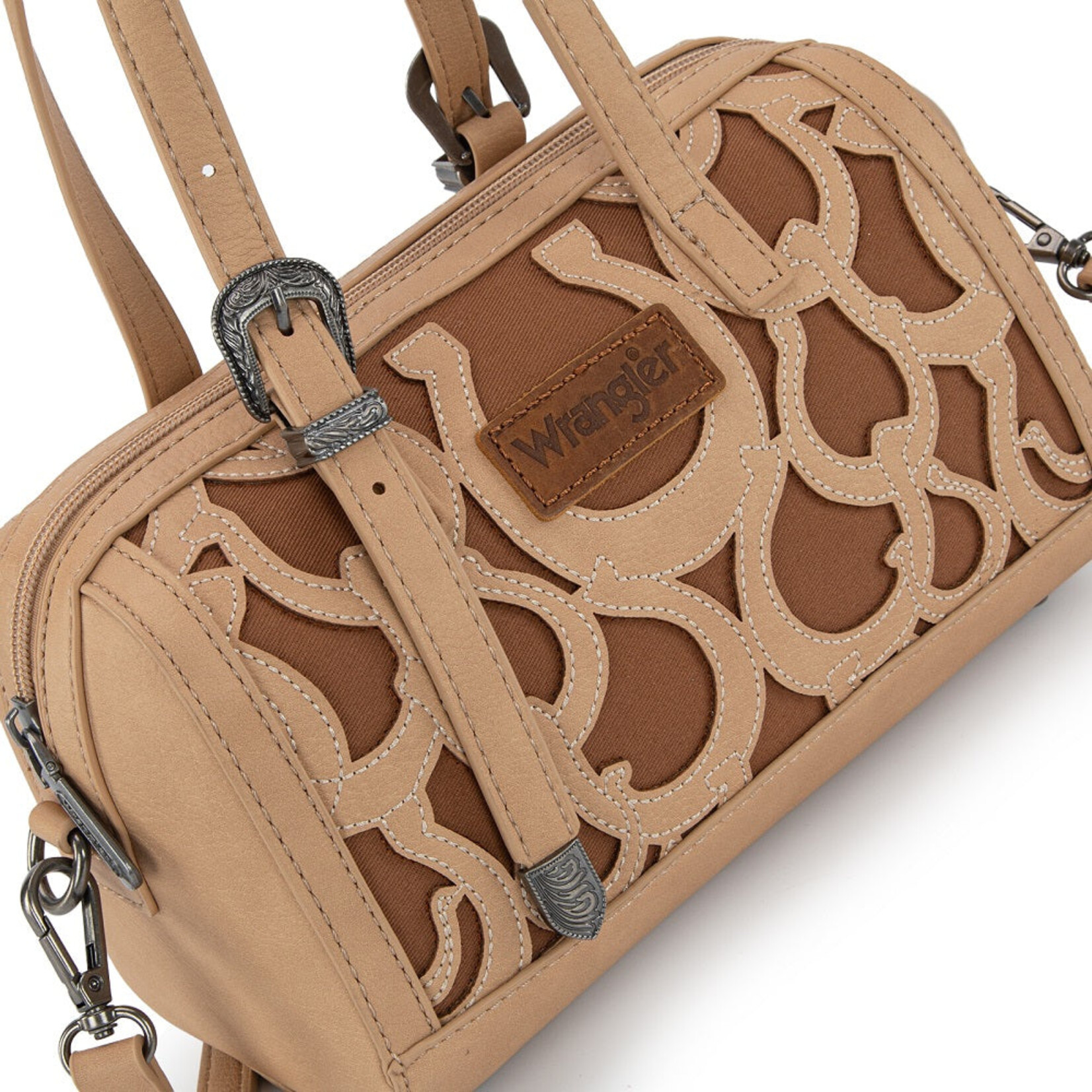 Wrangler WG292-9012KH - Khaki - Wrangler Horseshoe Cutout Mini Boston Crossbody Bag