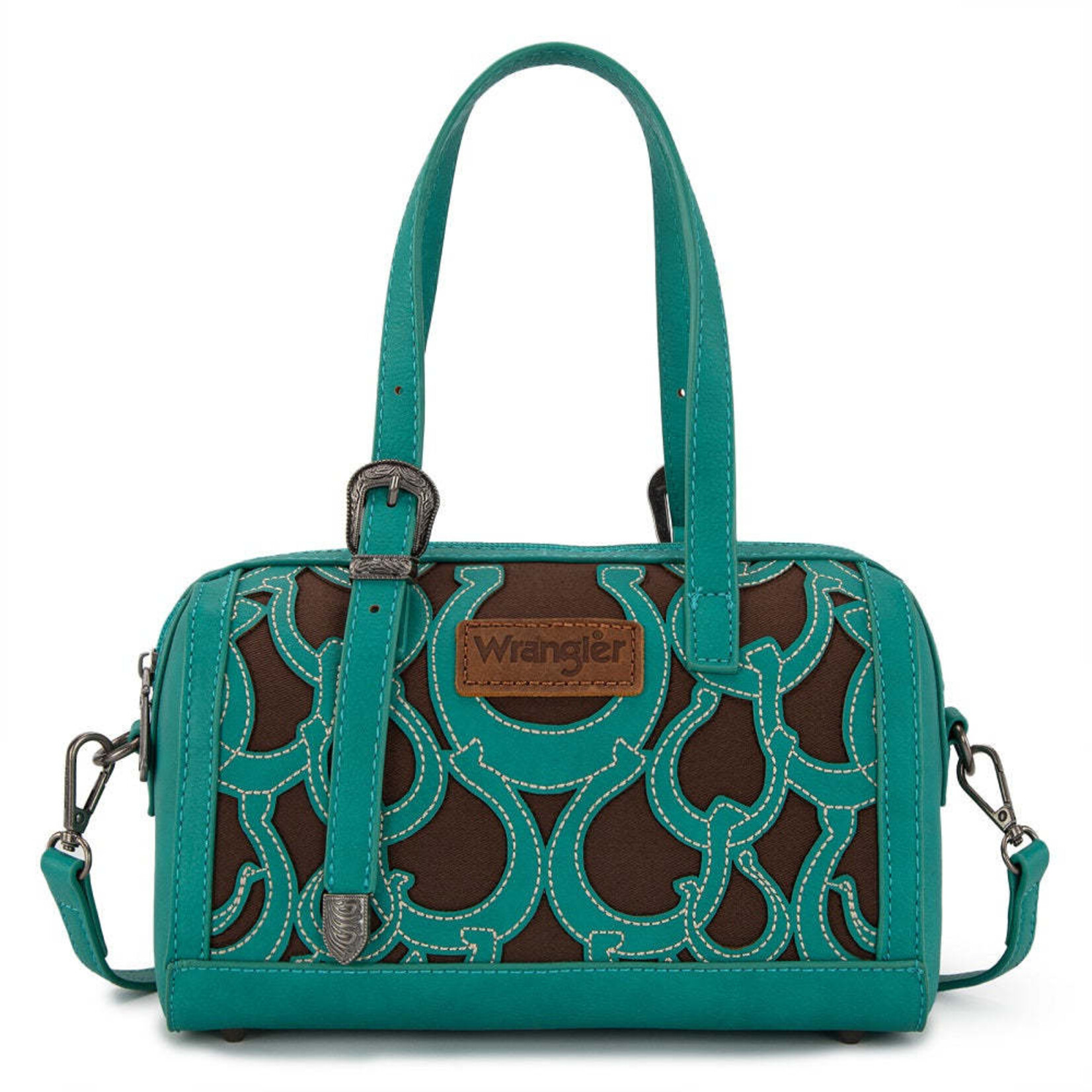 Wrangler WG292-9012TQ - Turquoise - Wrangler Horseshoe Cutout Mini Boston Crossbody Bag