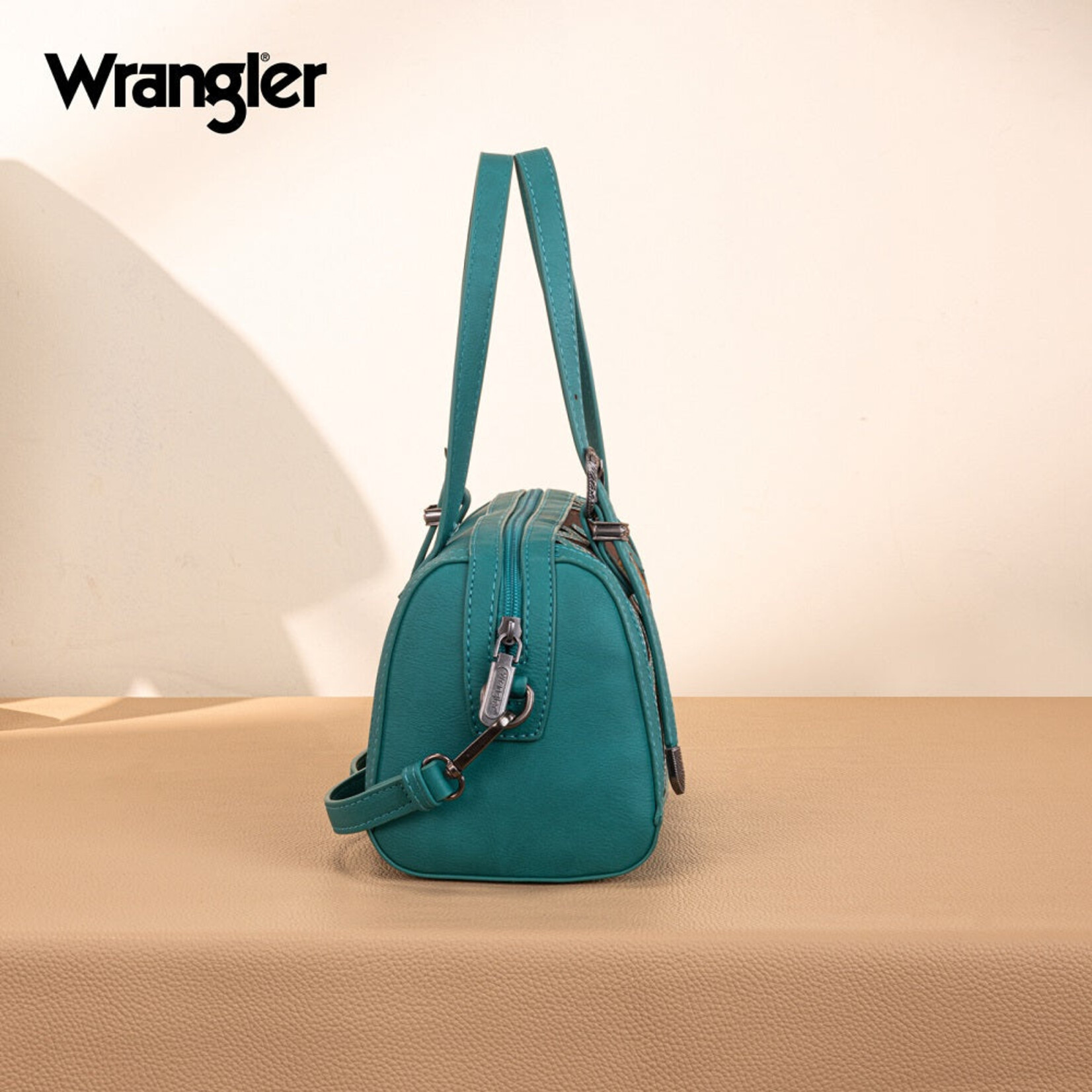 Wrangler WG292-9012TQ - Turquoise - Wrangler Horseshoe Cutout Mini Boston Crossbody Bag