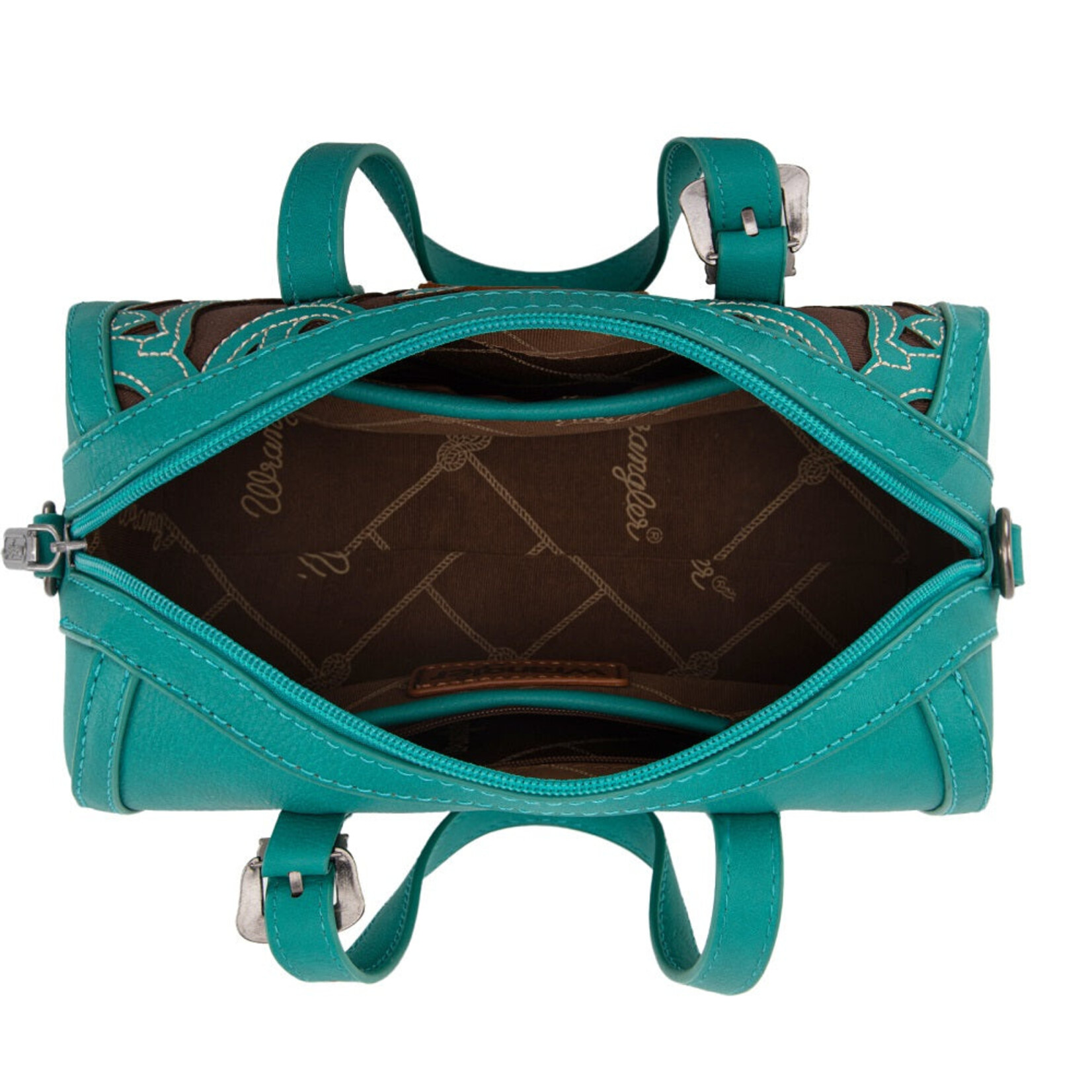 Wrangler WG292-9012TQ - Turquoise - Wrangler Horseshoe Cutout Mini Boston Crossbody Bag