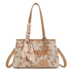 Wrangler WG510-8130GD - Gold - Wrangler Floral Braided Scarf Tote / Crossbody Bag