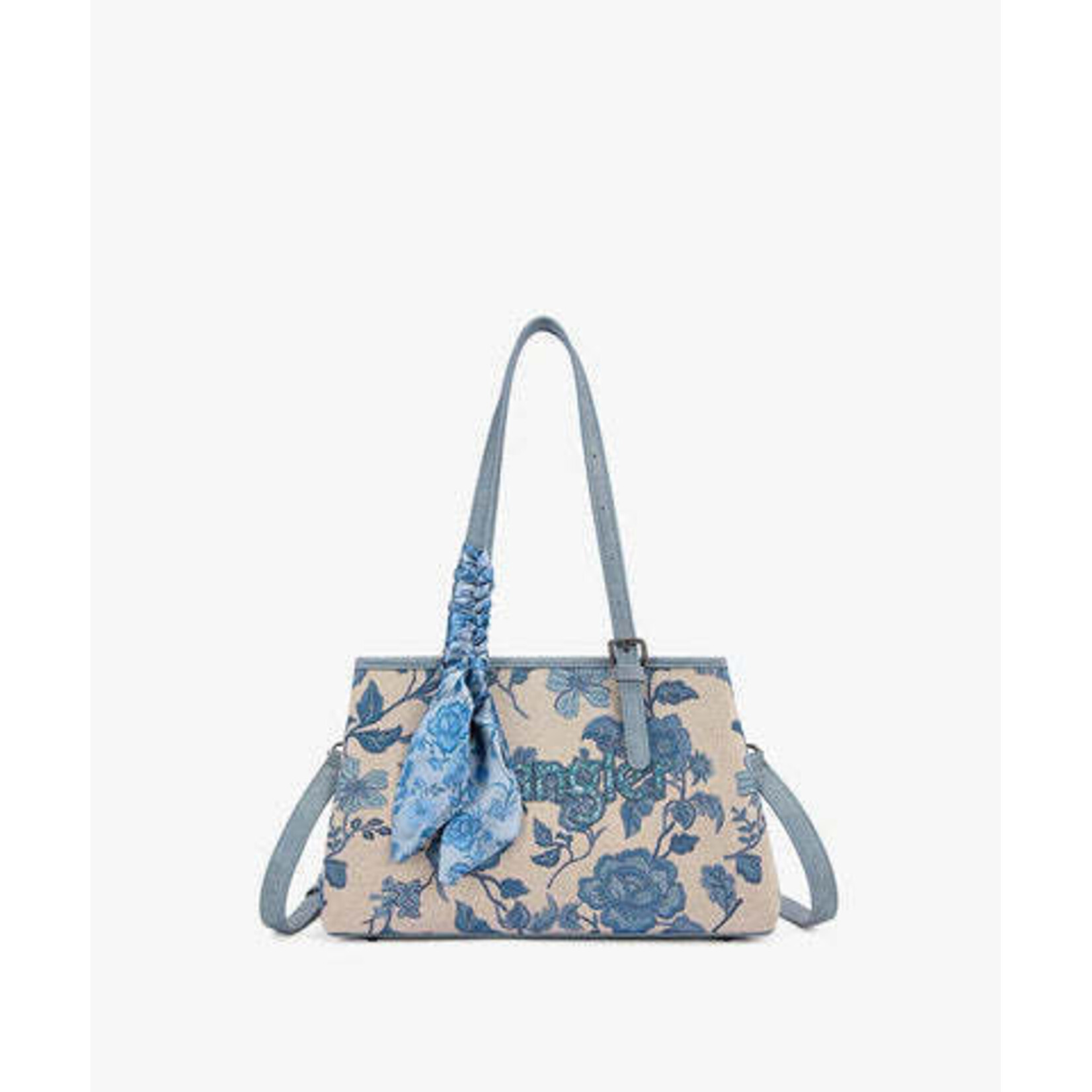 Wrangler WG510-8130JN - Jean - Wrangler Floral Braided Scarf Tote / Crossbody Bag