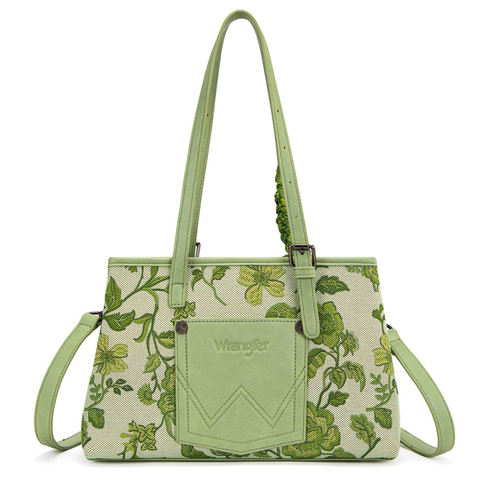 Wrangler WG510-8130JN - Jean - Wrangler Floral Braided Scarf Tote / Crossbody Bag