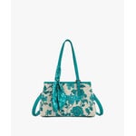 Wrangler WG510-8130TQ - Turquoise - Wrangler Floral Braided Scarf Tote / Crossbody Bag