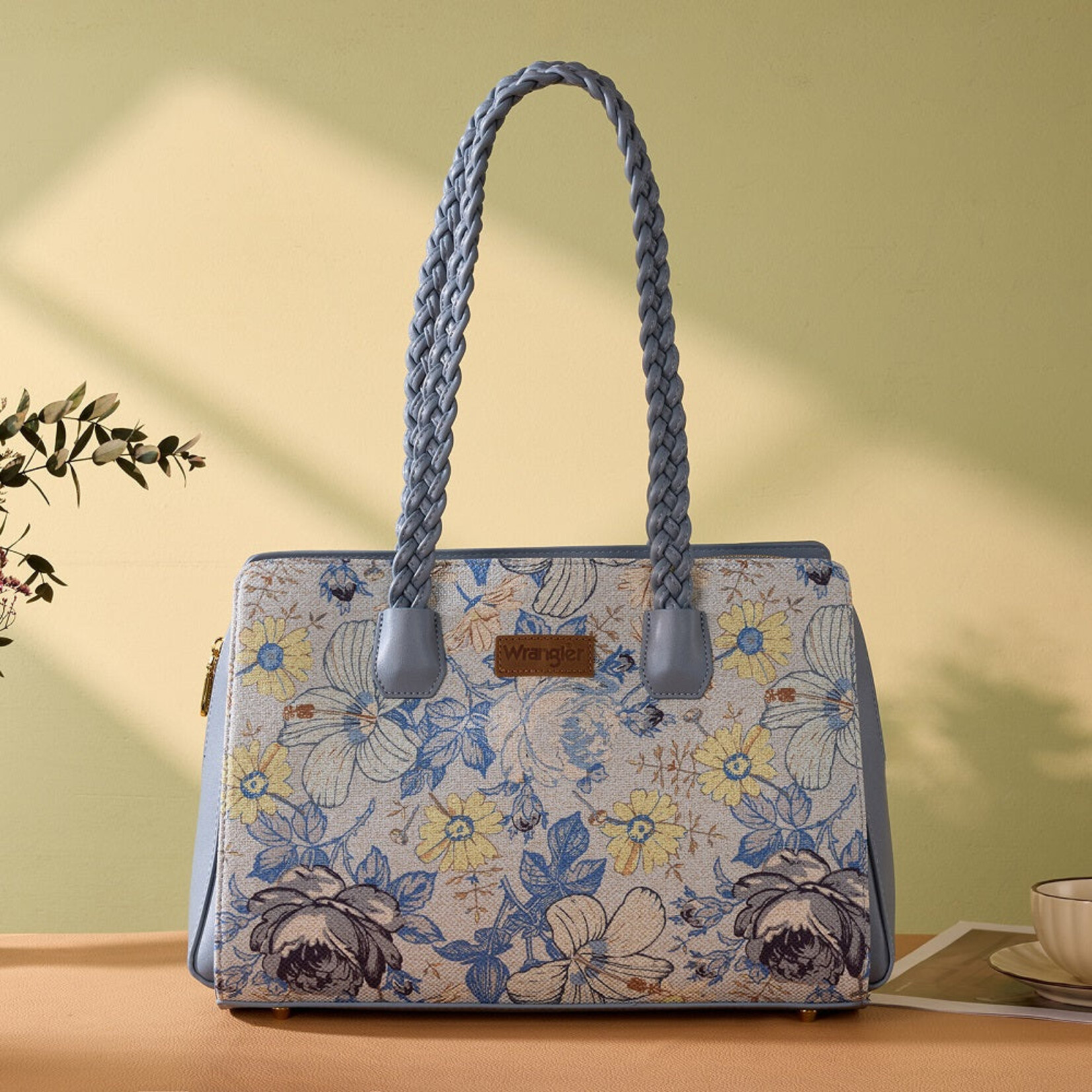 Wrangler WG438-8130JN - Jean - Wrangler Floral Print Braided Satchel Bag