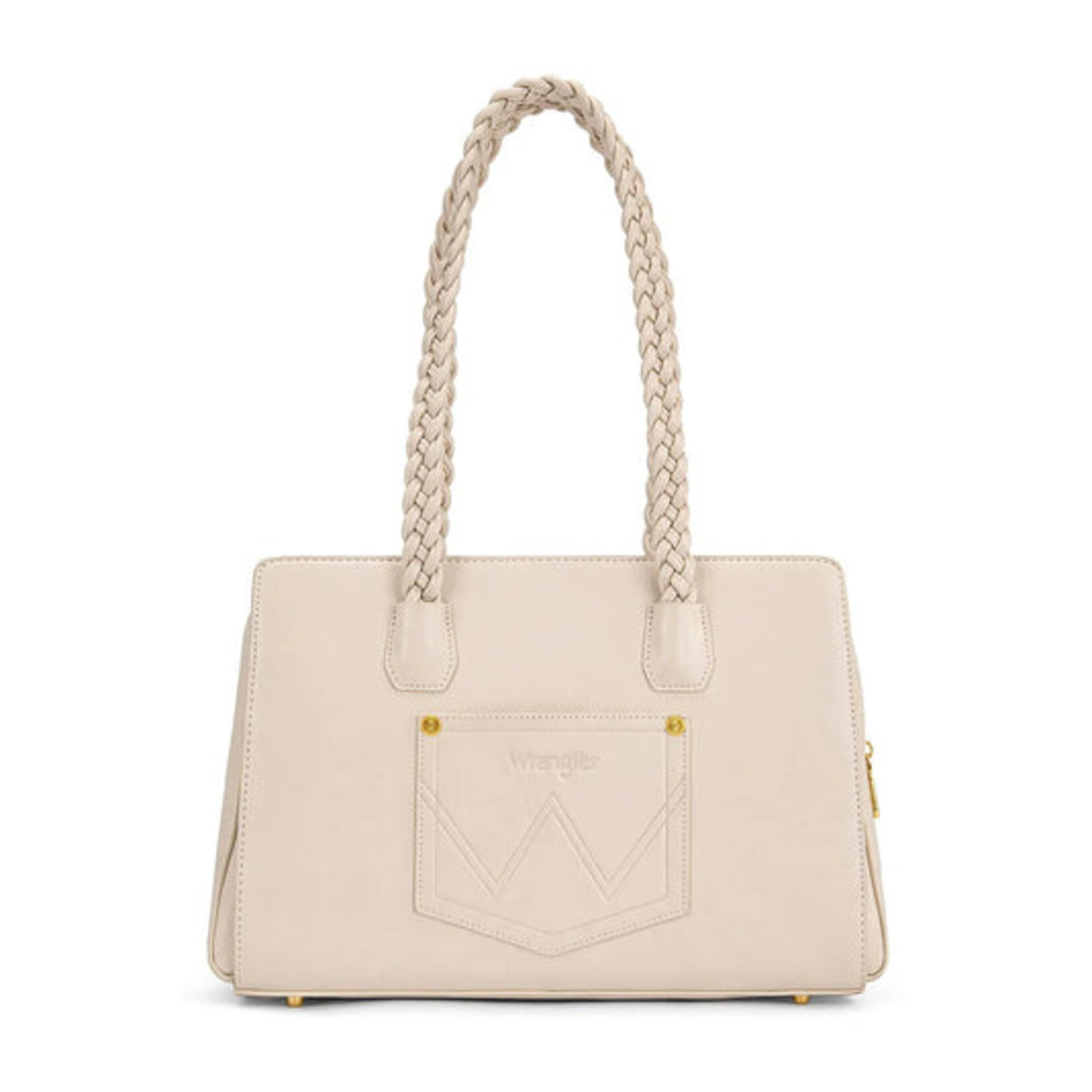 Wrangler WG438-8130TN - Tan - Wrangler Floral Print Braided Satchel Bag
