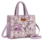 Wrangler WG438-8120LPP - Light Purple - Wrangler Floral Print Braided Tote