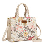 Wrangler WG438-8120TN - Tan - Wrangler Floral Print Braided Tote