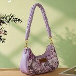 Wrangler WG438-818LPP - Light Purple - Wrangler Floral Print Braided Hobo Bag